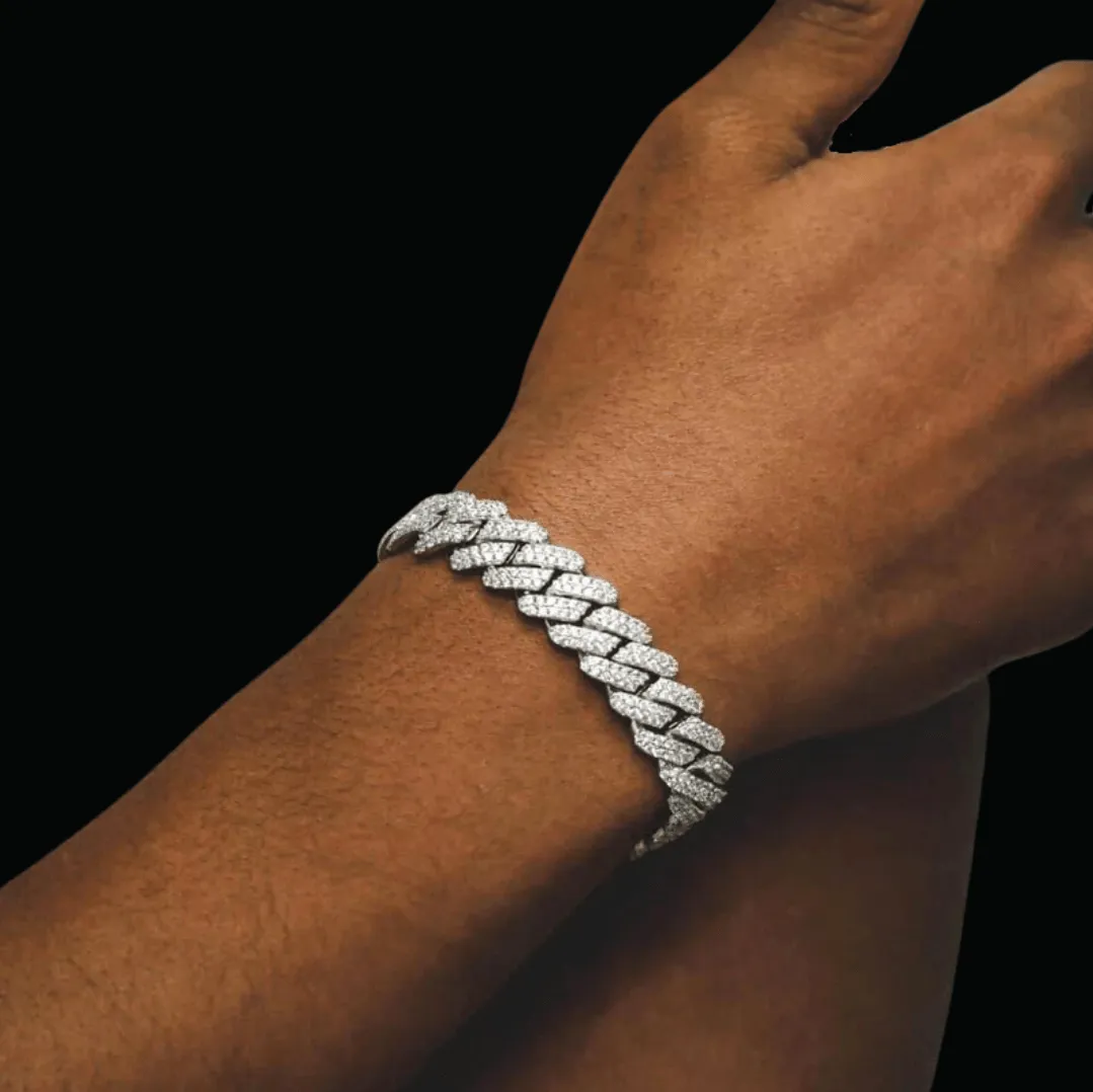 12MM Miami Cuban Link Iced Out Diamond Bracelet