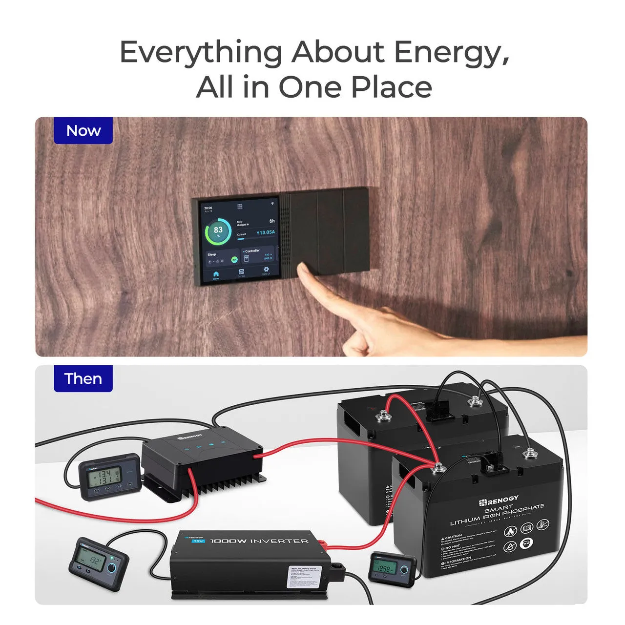 12V 100Ah Smart Lithium Iron Phosphate Battery w/ Self-Heating Function