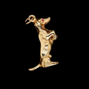 14K Yellow Gold Estate Dachshund Charm