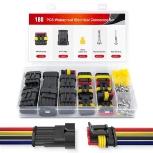180PCS 4 Pin Electrical Connector Plug Male Female Terminal Wire Connector