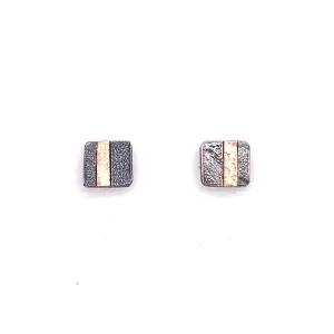 18k Inlay Square Post Earrings  (E1775)