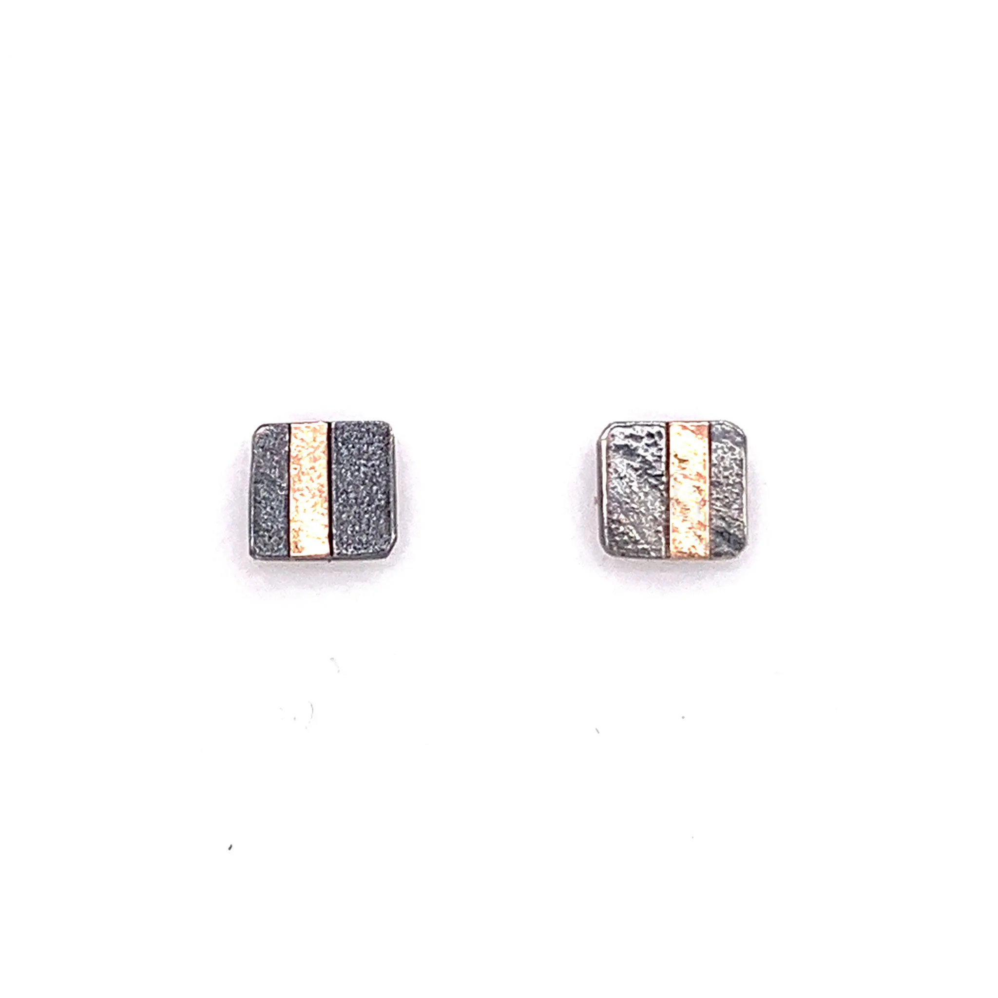 18k Inlay Square Post Earrings  (E1775)