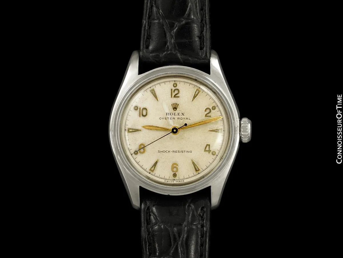 1951 Rolex Oyster Royal Mens Vintage "Shock Resisting" Watch, Stainless Steel - Classic & Rare Design