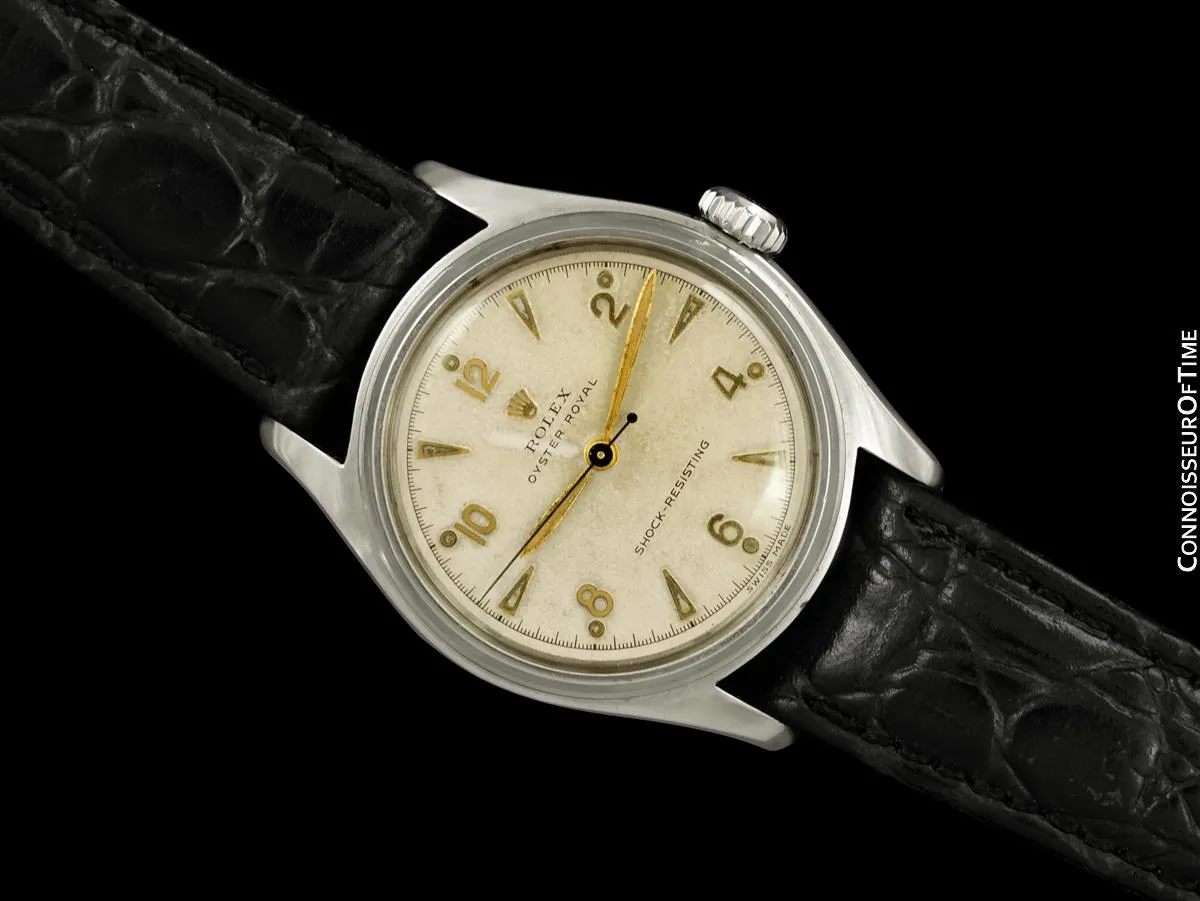 1951 Rolex Oyster Royal Mens Vintage "Shock Resisting" Watch, Stainless Steel - Classic & Rare Design