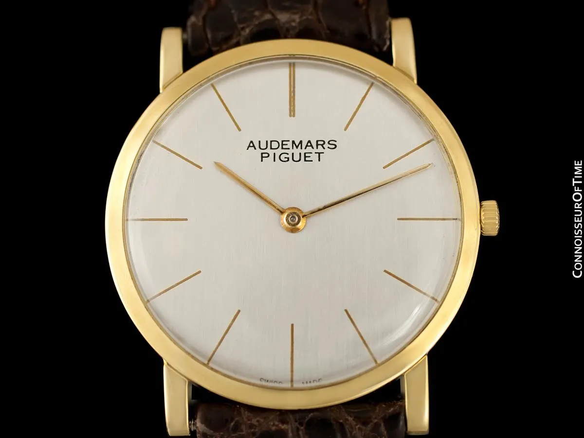 1955 Audemars Piguet "Extra-Flat" Vintage Mens Midsize Watch - 18K Gold