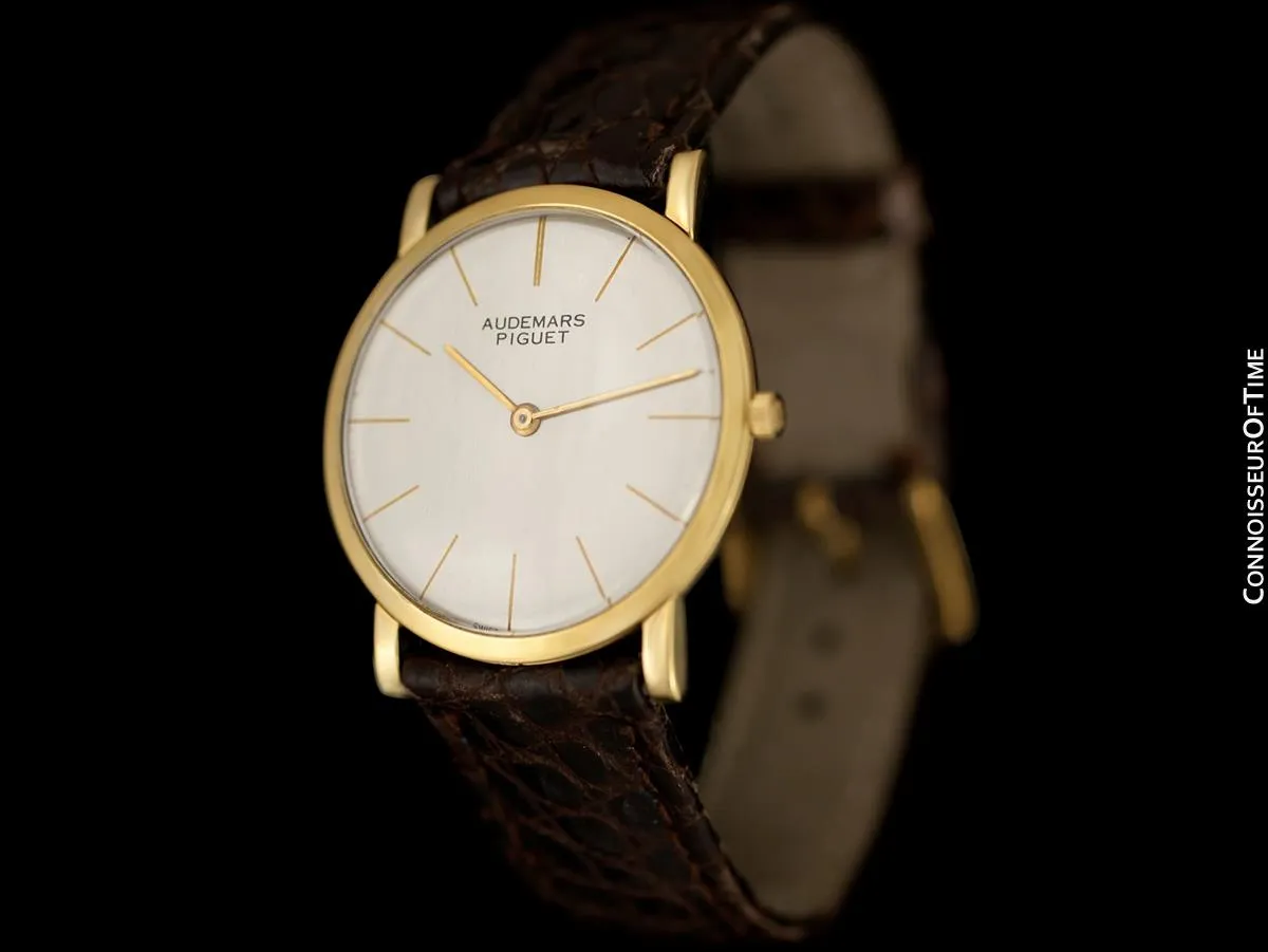 1955 Audemars Piguet "Extra-Flat" Vintage Mens Midsize Watch - 18K Gold