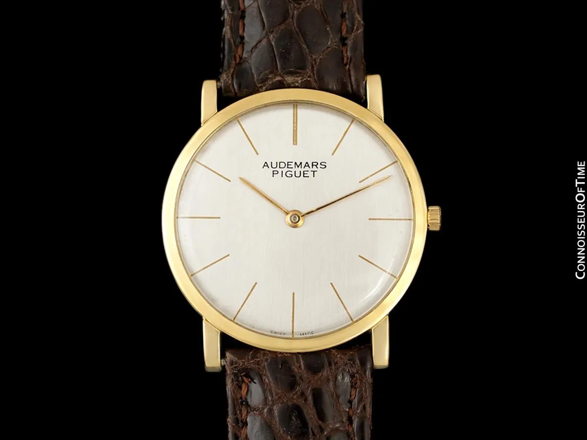 1955 Audemars Piguet "Extra-Flat" Vintage Mens Midsize Watch - 18K Gold
