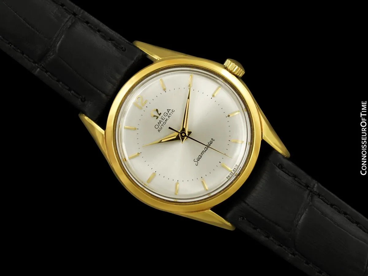 1958 Omega Seamaster Mens Vintage Automatic Watch - 18K Gold Plated & Stainless Steel
