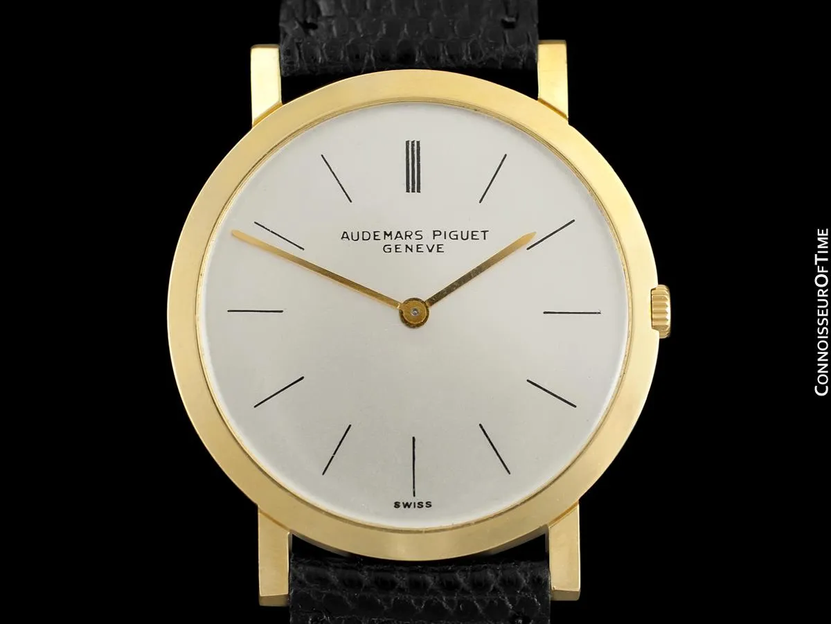 1960's Audemars Piguet "Extra-Flat" Vintage Mens Midsize Watch - 18K Gold