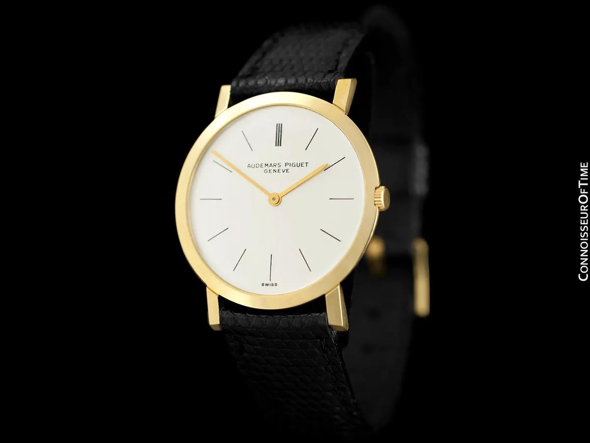 1960's Audemars Piguet "Extra-Flat" Vintage Mens Midsize Watch - 18K Gold