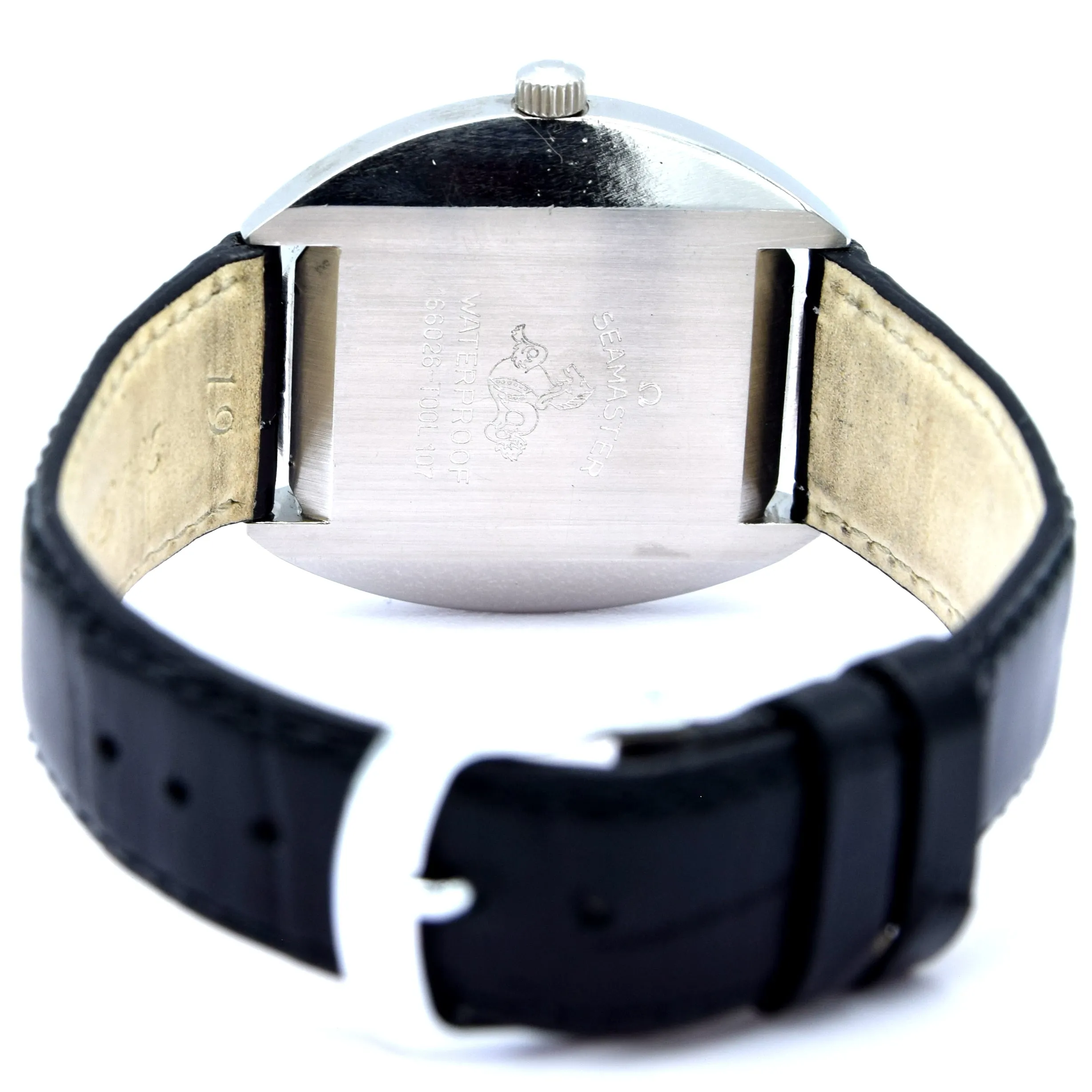 1969 Omega automatic cosmic date Model 166.026 in Stainless Steel Monocoque case with blue dial