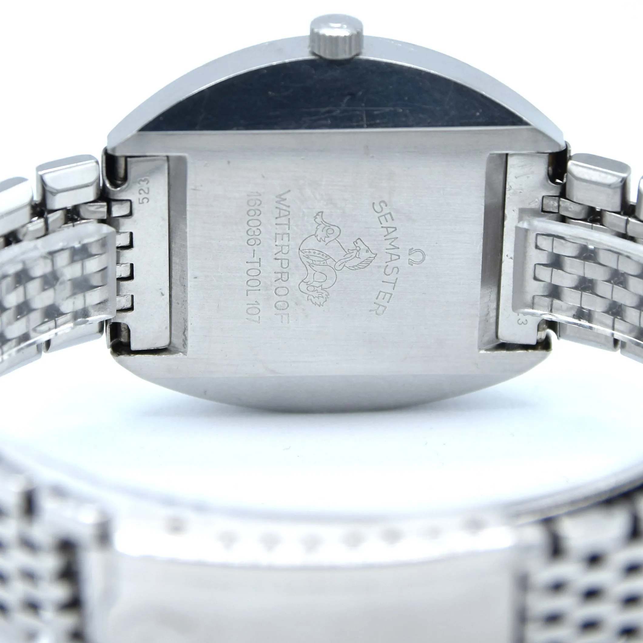 1969 Omega Seamaster Cosmic Day/Date Model 166.036 in Stainless Steel Monocoque Case on Beads of Rice Bracelet