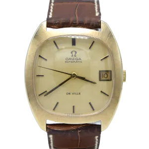 1969 Rare Omega Tonneau De Ville automatic Dress Watch in Solid 9ct Gold English Case Model 1625045