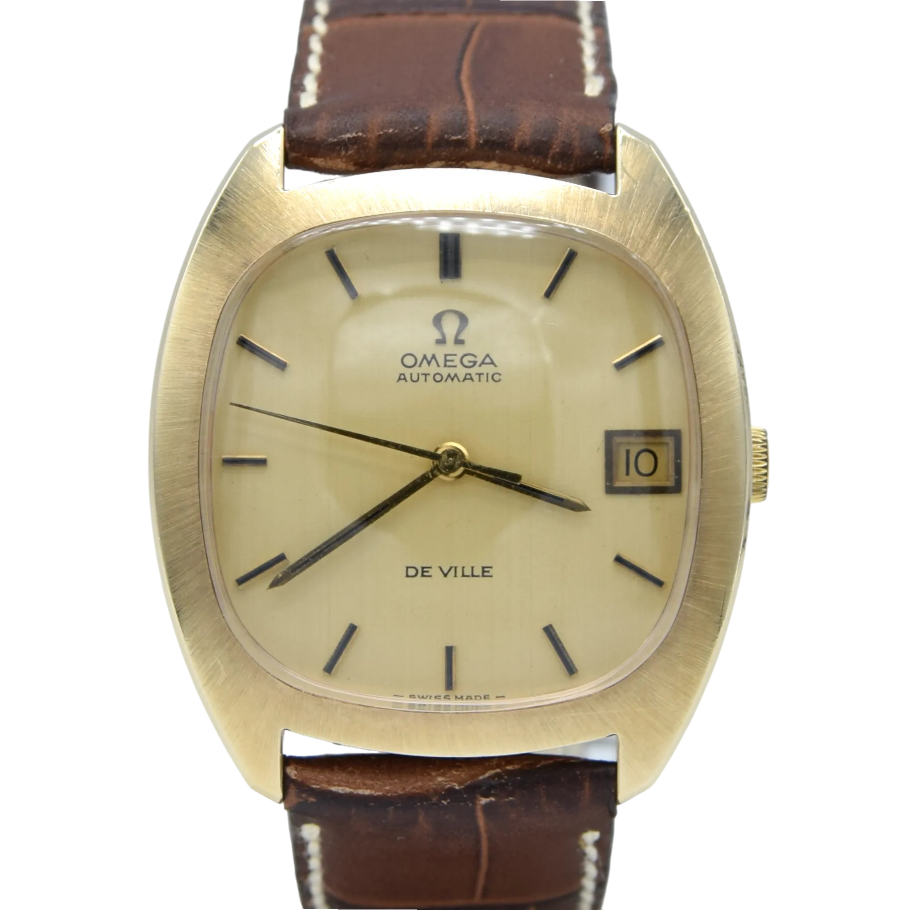 1969 Rare Omega Tonneau De Ville automatic Dress Watch in Solid 9ct Gold English Case Model 1625045
