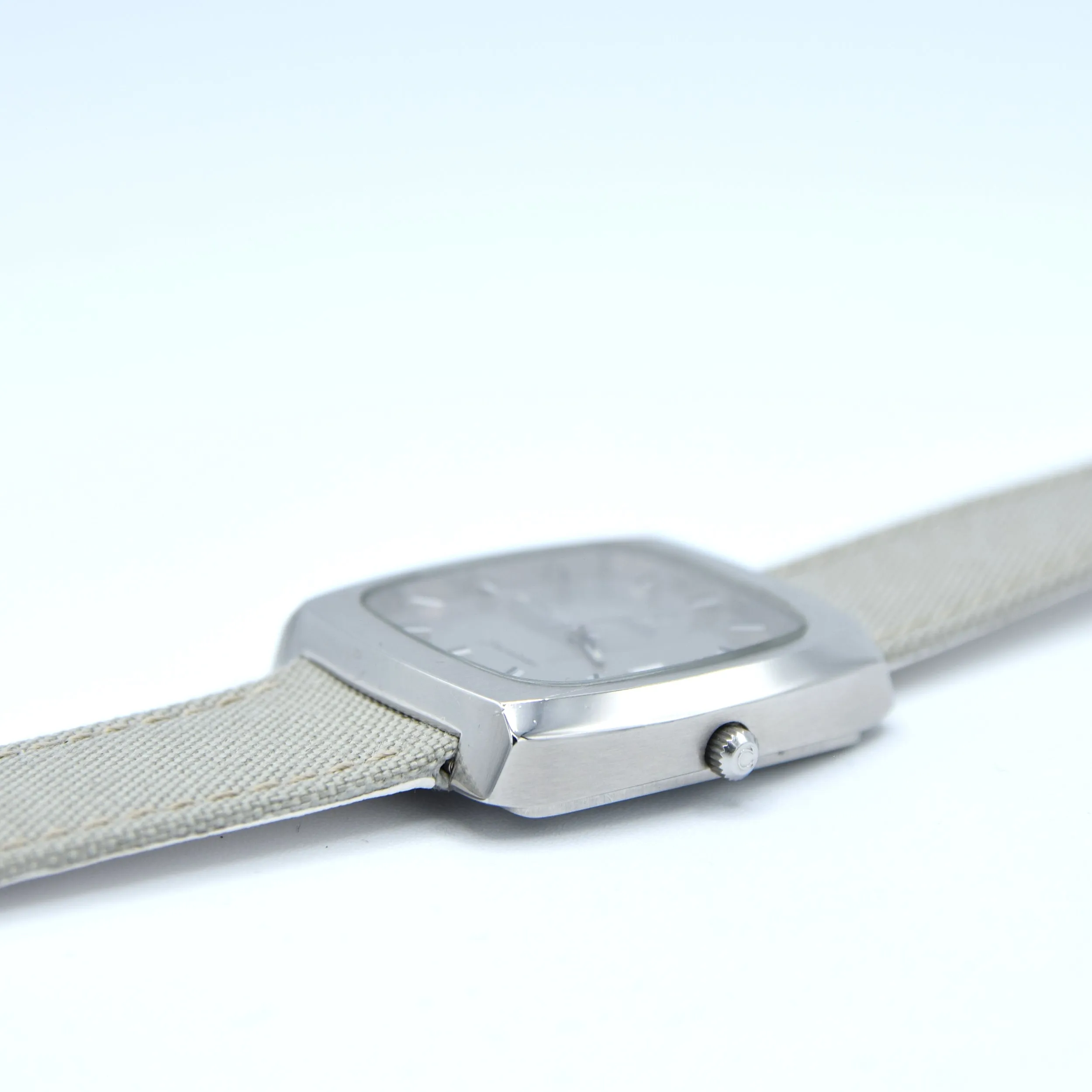 1973 Large Square Omega Seamaster Automatic Date Model 166.0138 in Stainless Steel
