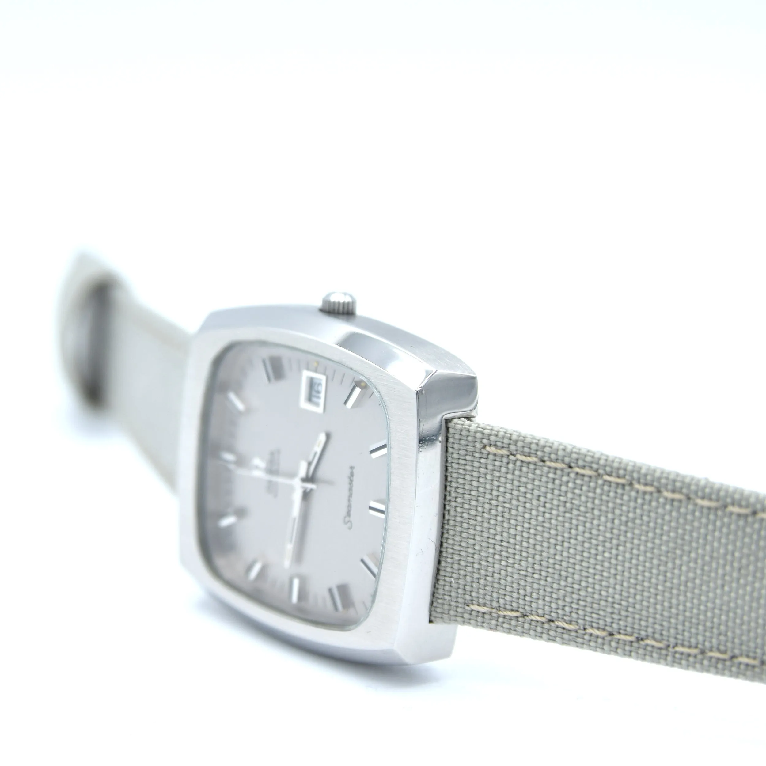 1973 Large Square Omega Seamaster Automatic Date Model 166.0138 in Stainless Steel