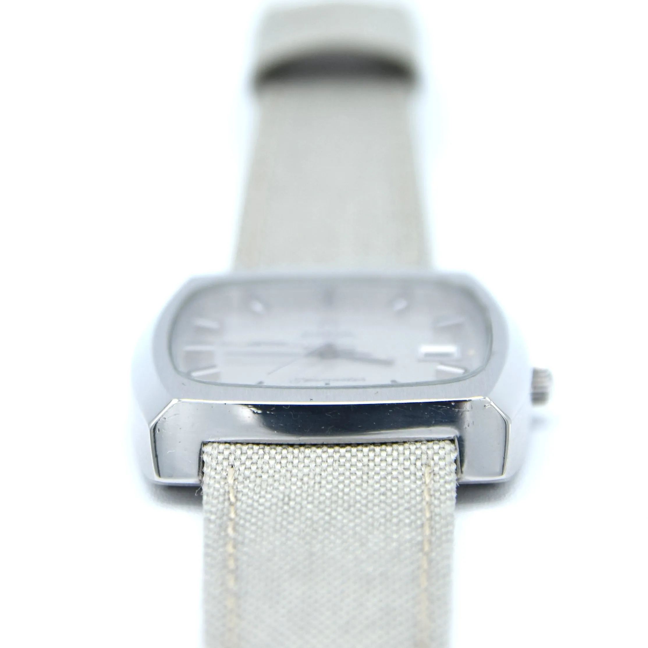 1973 Large Square Omega Seamaster Automatic Date Model 166.0138 in Stainless Steel