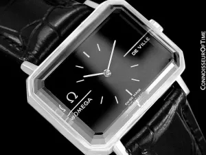 1973 Omega De Ville Mens Midsize "Emerald" Modern Watch By Andrew Grima - Stainless Steel