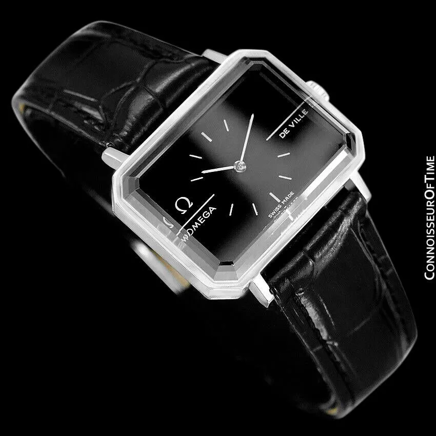 1973 Omega De Ville Mens Midsize "Emerald" Modern Watch By Andrew Grima - Stainless Steel
