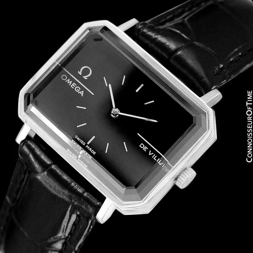 1973 Omega De Ville Mens Midsize "Emerald" Modern Watch By Andrew Grima - Stainless Steel