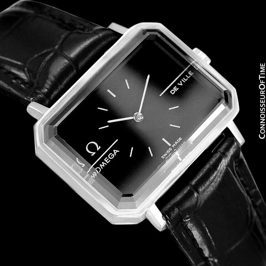1973 Omega De Ville Mens Midsize "Emerald" Modern Watch By Andrew Grima - Stainless Steel
