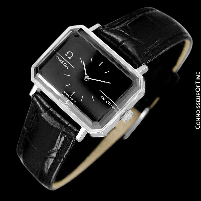 1973 Omega De Ville Mens Midsize "Emerald" Modern Watch By Andrew Grima - Stainless Steel