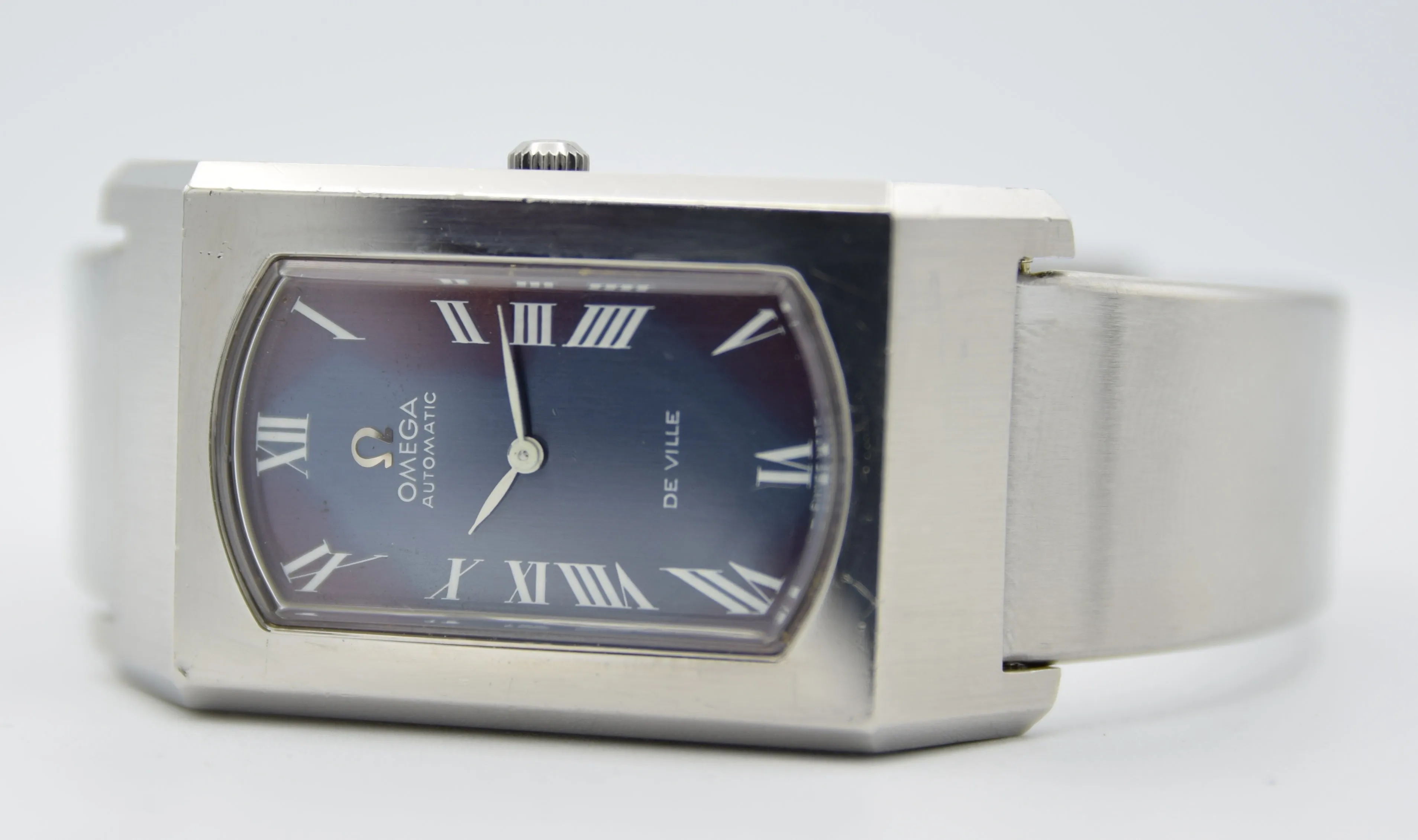 1973 Omega Rare & Special De Ville Automatic Stainless Steel Bracelet Watch 155.006 Blue Dial & Roman Numerals