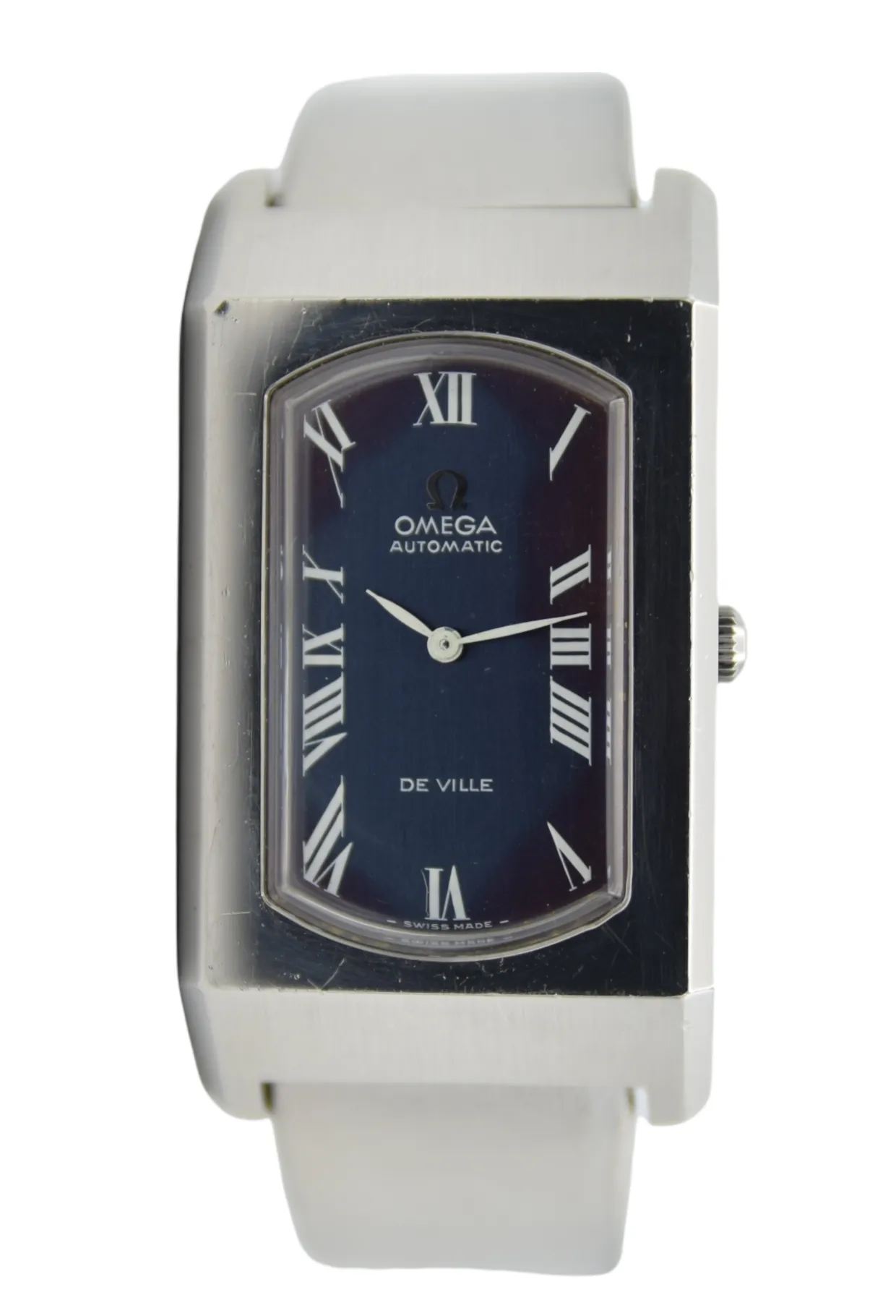 1973 Omega Rare & Special De Ville Automatic Stainless Steel Bracelet Watch 155.006 Blue Dial & Roman Numerals