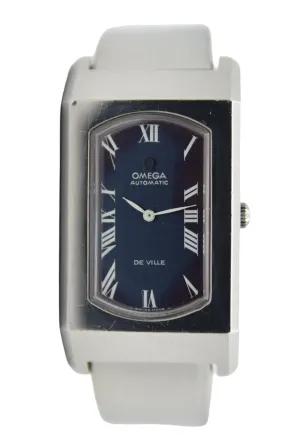 1973 Omega Rare & Special De Ville Automatic Stainless Steel Bracelet Watch 155.006 Blue Dial & Roman Numerals