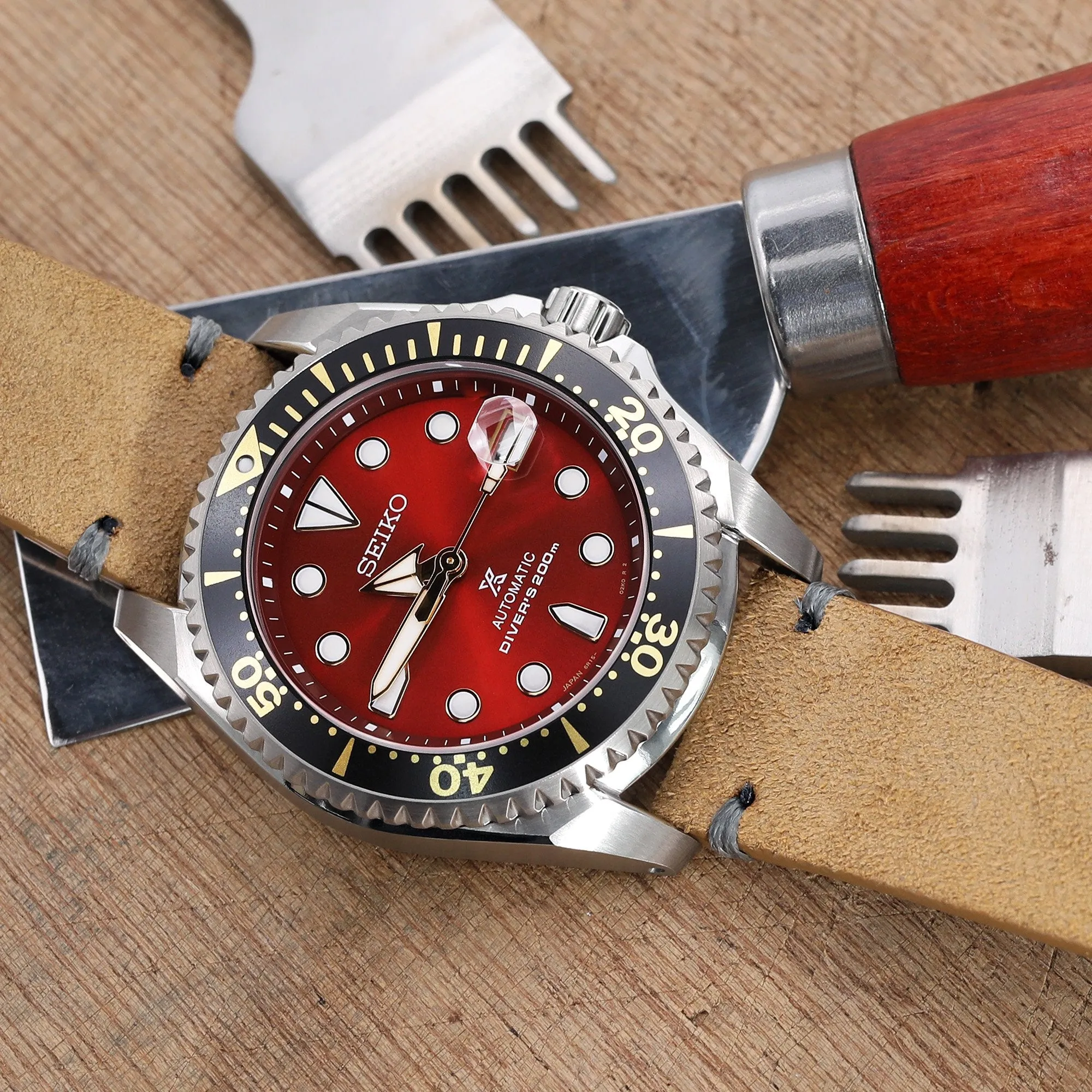 22mm Khaki Quick Release Italian Suede Leather Strap, Charcoal Grey St.