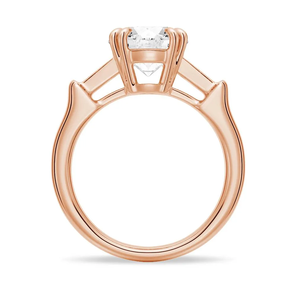 3 CT. Round Brilliant Solitaire Moissanite Engagement Ring With Accents