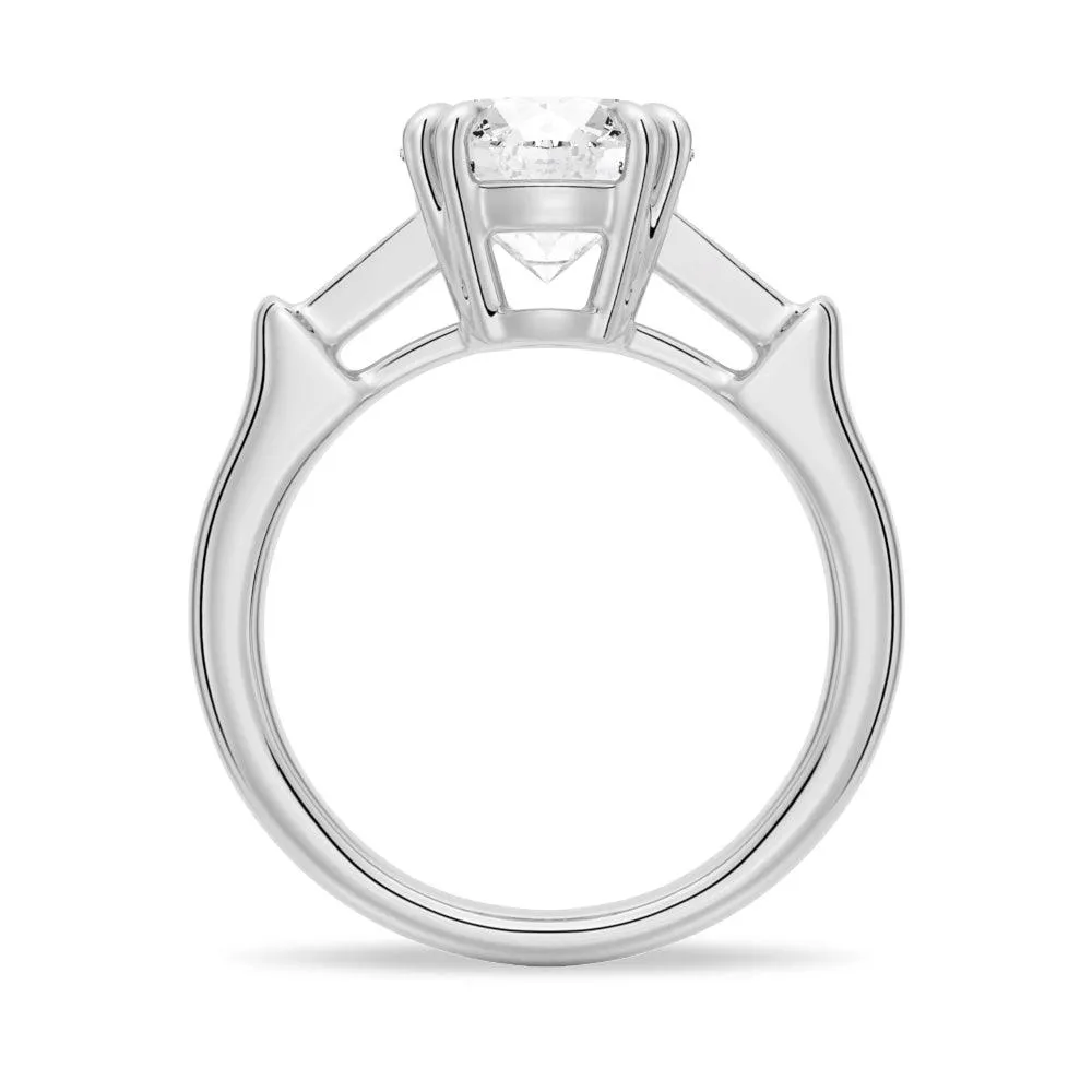 3 CT. Round Brilliant Solitaire Moissanite Engagement Ring With Accents