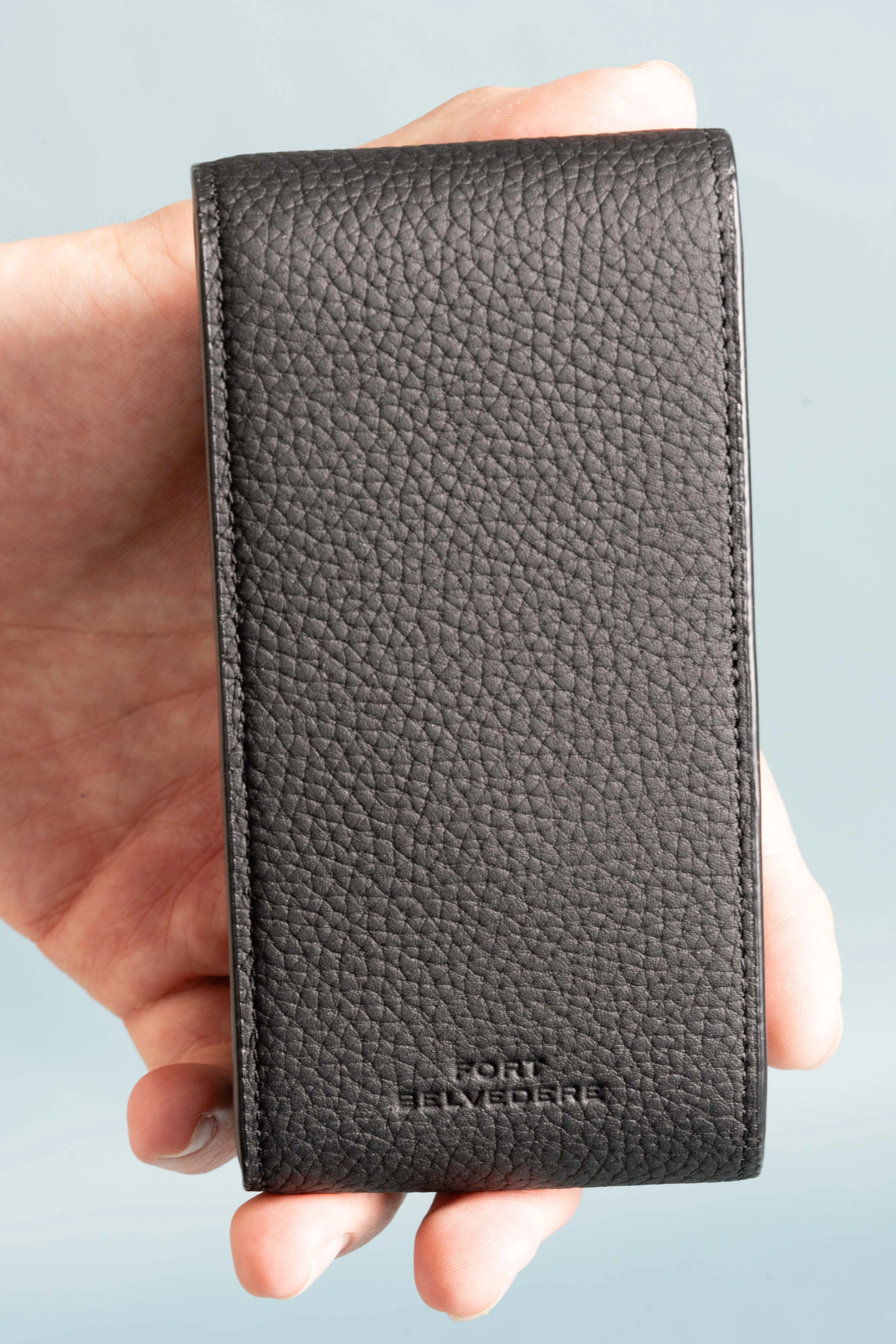 3-Watch Black Togo & Gray Suede Leather Watch Case