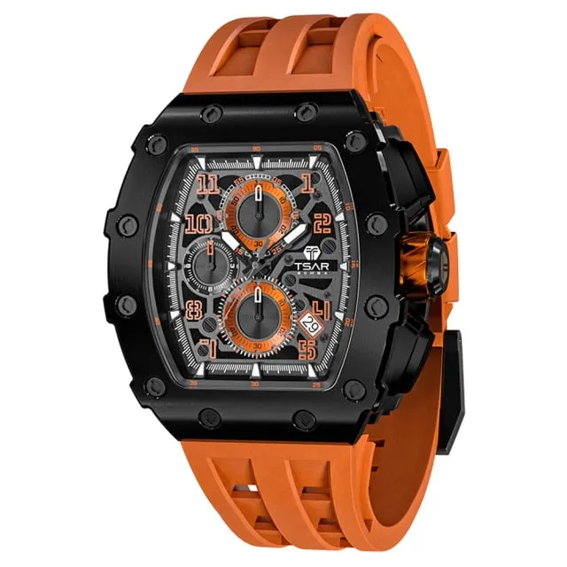 50M Waterproof Stainless Steel Wristwatch Sport Chronograph Watch for Men