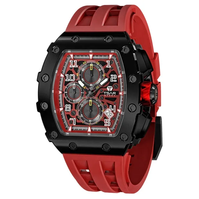 50M Waterproof Stainless Steel Wristwatch Sport Chronograph Watch for Men