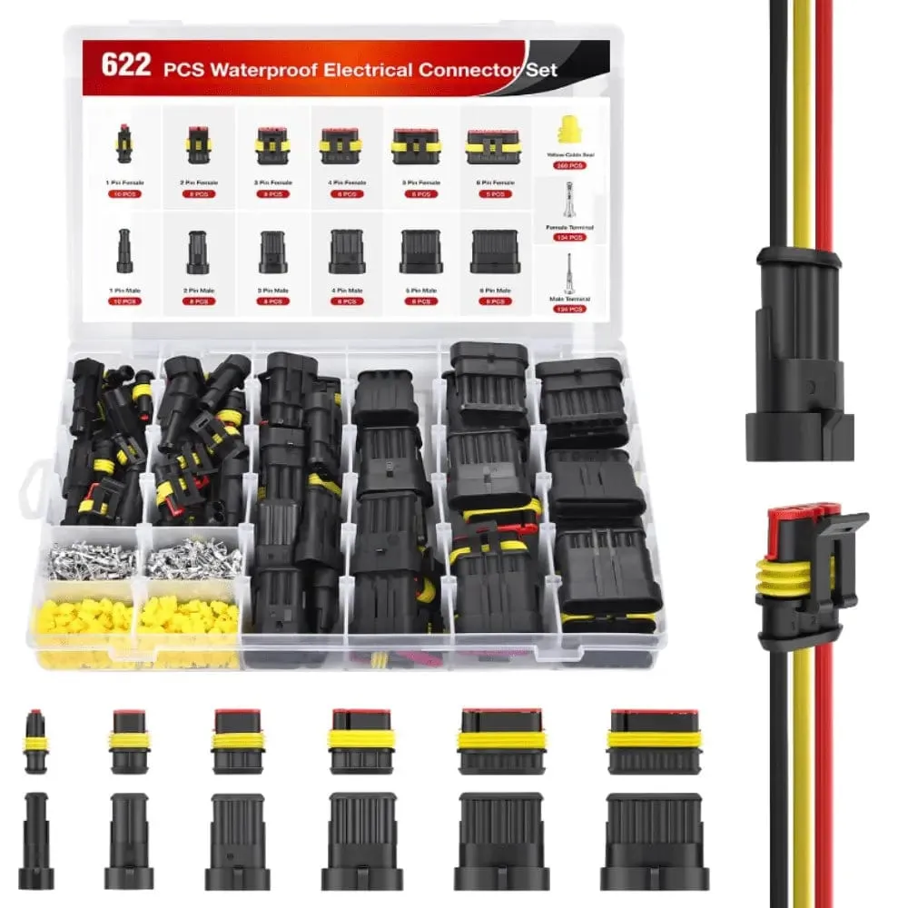 622PCS 1 2 3 4 5 6 Pin Electrical Connector Plug Male Female Terminal Wire Connector