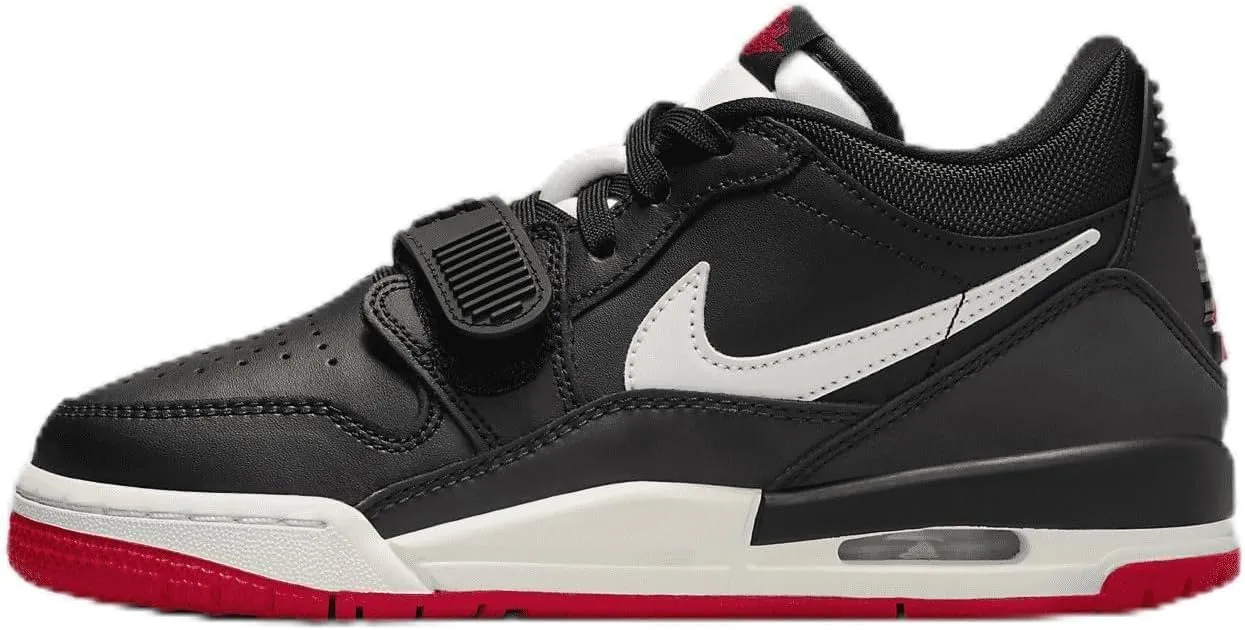 Air Jordan Legacy 312 Low Big Kids' Shoes (HJ9033-010, Black/University Red/Sail) Size 6