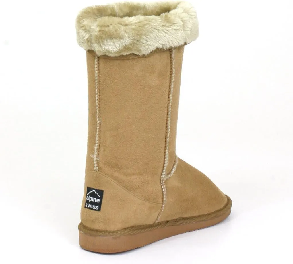Alpine Swiss Womens 11 Tall Mid Calf Winter Boots Faux Shearling Aussie Classic