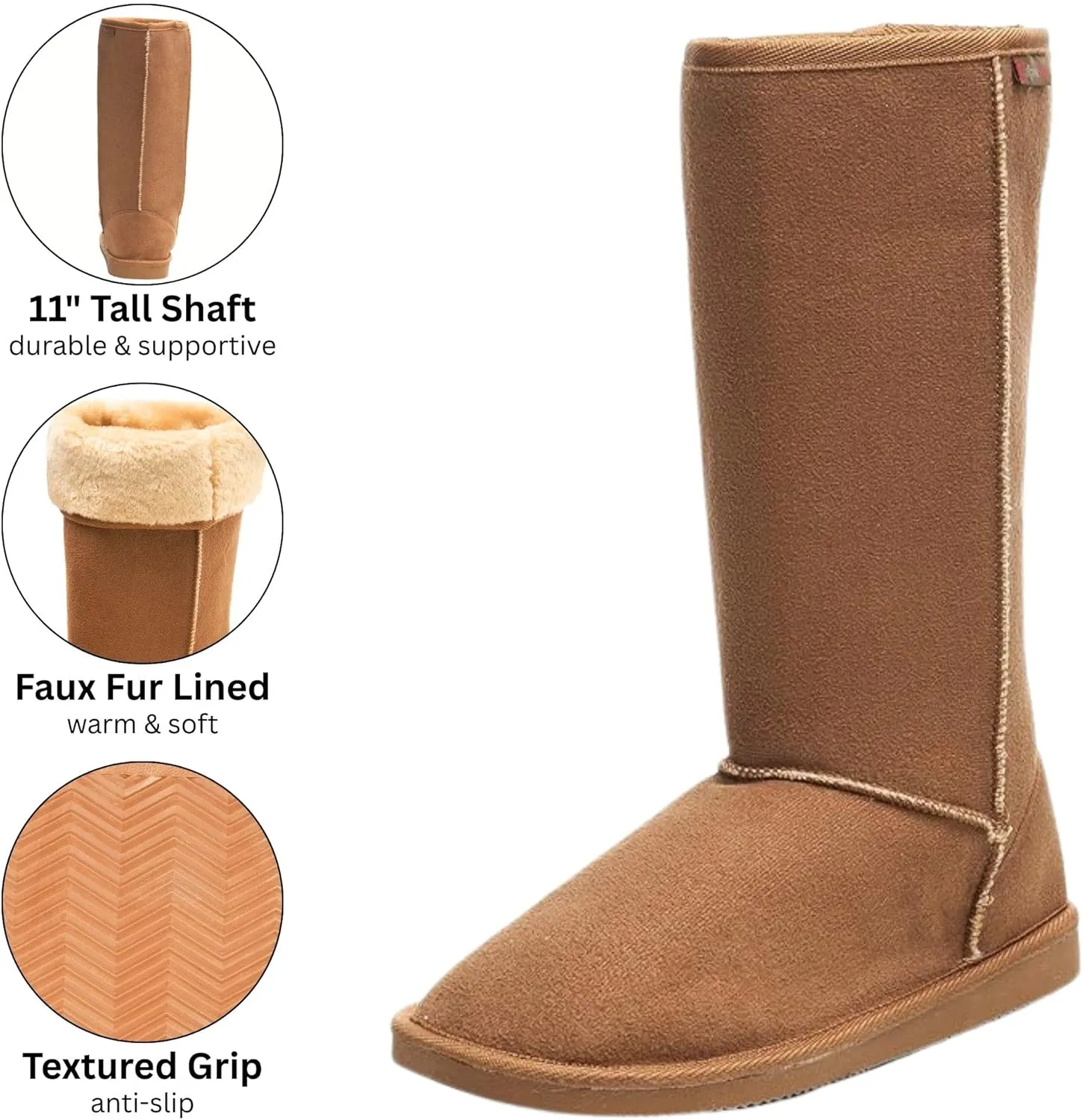 Alpine Swiss Womens 11 Tall Mid Calf Winter Boots Faux Shearling Aussie Classic