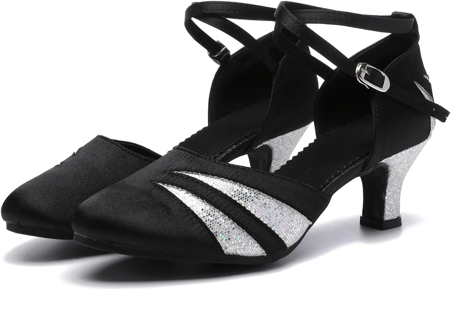 AOQUNFS Women's Latin Dance Shoes Colsed Toe Ballroom Modern Salsa Practice Dance Shoes
