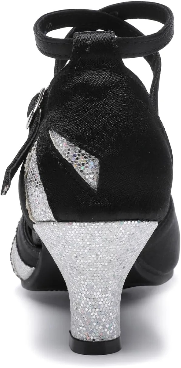 AOQUNFS Women's Latin Dance Shoes Colsed Toe Ballroom Modern Salsa Practice Dance Shoes