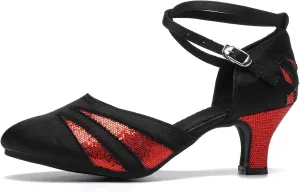 AOQUNFS Women's Latin Dance Shoes Colsed Toe Ballroom Modern Salsa Practice Dance Shoes