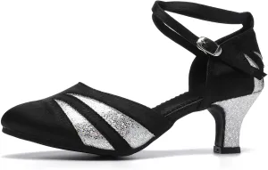 AOQUNFS Women's Latin Dance Shoes Colsed Toe Ballroom Modern Salsa Practice Dance Shoes