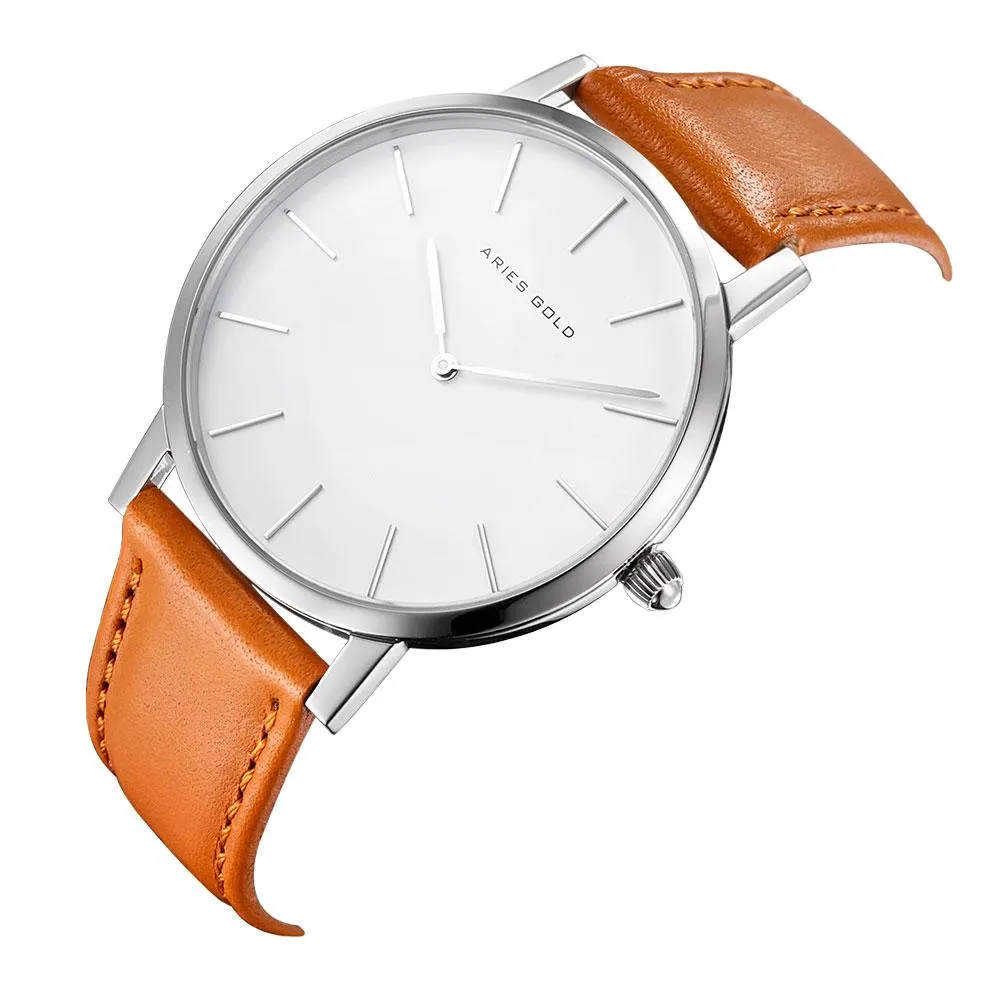 Aries Gold Urban Santos Brown Leather Strap G 1022 S-W Watch