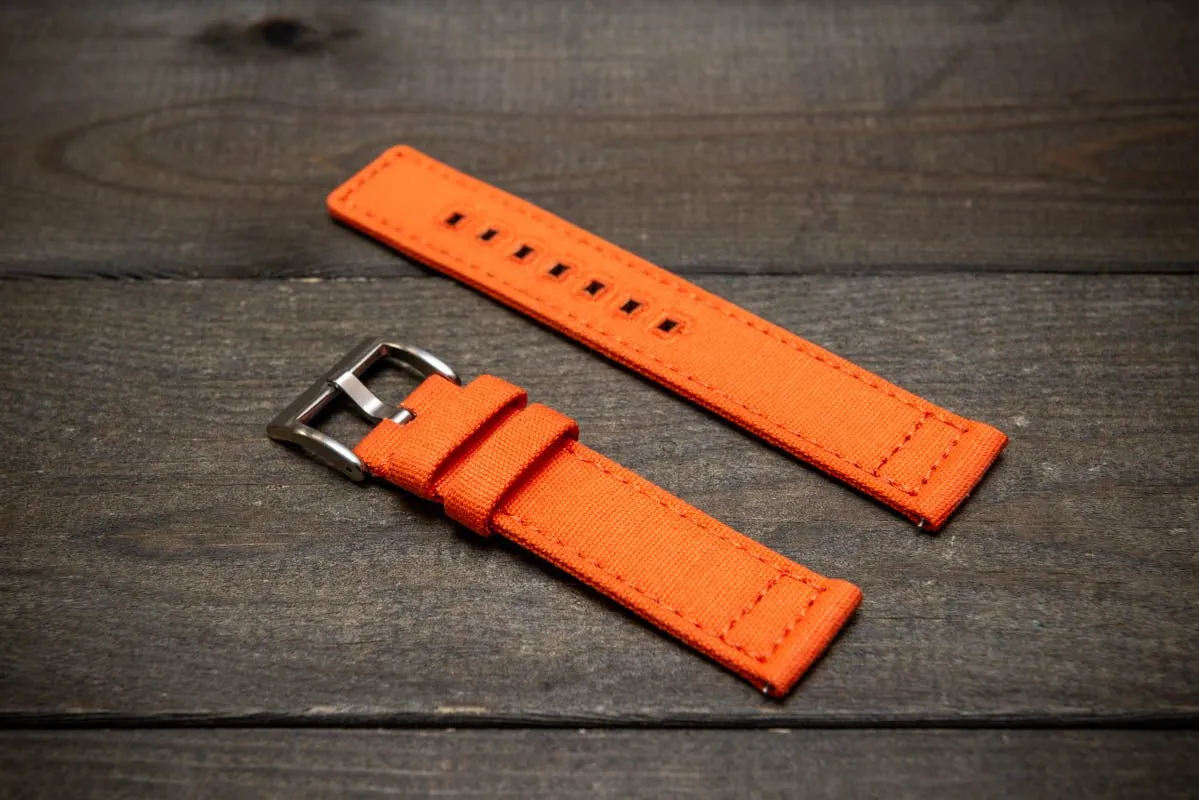 Army premium canvas watch strap, canvas watch band. Handmade in Finland - 20 mm, 22 mm.