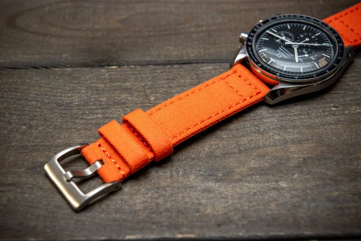 Army premium canvas watch strap, canvas watch band. Handmade in Finland - 20 mm, 22 mm.