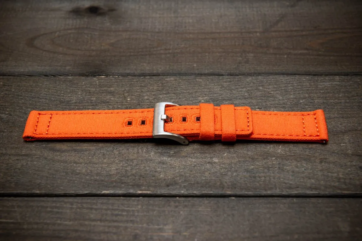 Army premium canvas watch strap, canvas watch band. Handmade in Finland - 20 mm, 22 mm.