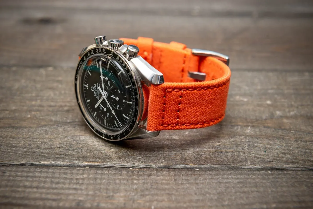 Army premium canvas watch strap, canvas watch band. Handmade in Finland - 20 mm, 22 mm.