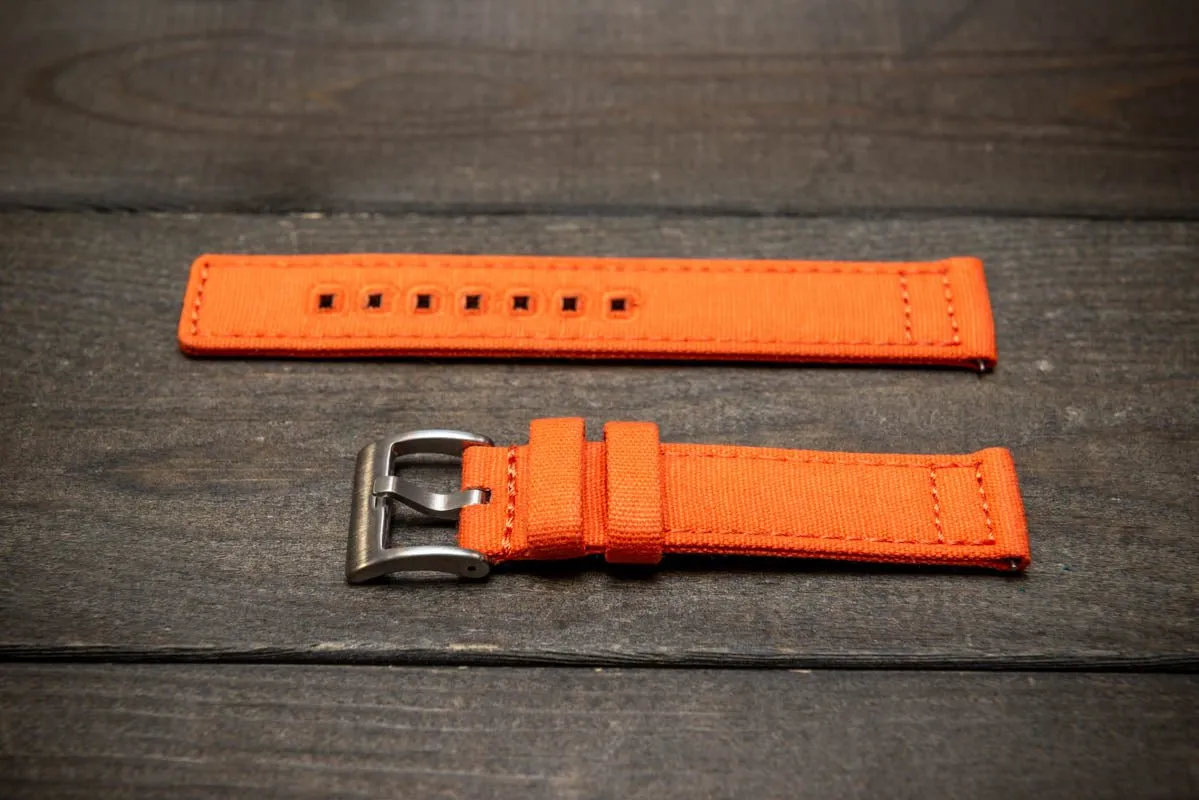Army premium canvas watch strap, canvas watch band. Handmade in Finland - 20 mm, 22 mm.