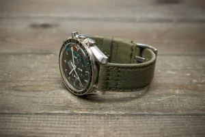 Army premium canvas watch strap, canvas watch band. Handmade in Finland - 20 mm, 22 mm.